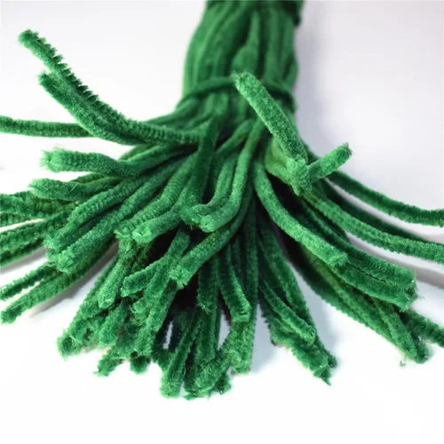 Miniatura 3 de 100 tallos de chenilla para limpiar tubos, color verde oscuro para decoración de arte y manualidades creativas (0.236 in x 12 pulgadas)