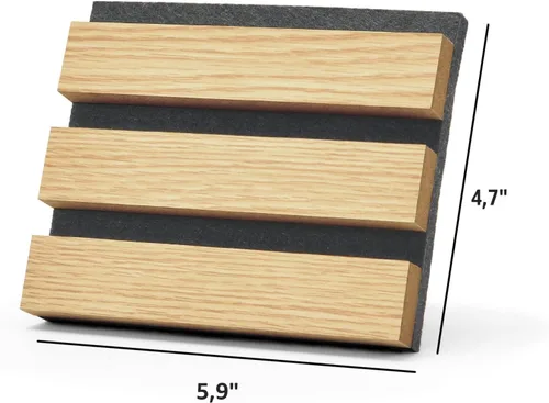 Miniatura 4 de Art3d Paneles acústicos de listones de madera para decoración elegante y reducción de ruido, panel texturizado 3D para techo y pared, paquete