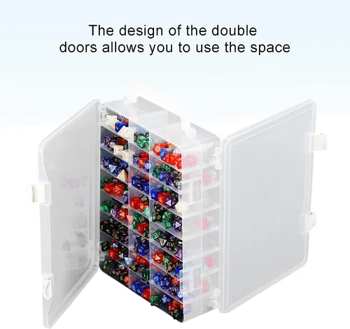 Miniatura 4 de Estuche de almacenamiento de dados para dados DnD con divisores extraíbles con capacidad para hasta 830 dados, estuche para dados DnD con asa, ideal