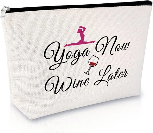 Sfodiary Bolsa de maquillaje para amantes del yoga, regalos de yoga para mujeres, instructoras de yoga, regalo de agradecimiento para profesores,