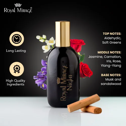Miniatura 2 de Royal Mirage Night Eau de Colonia – Spray de fragancia de almizcle floral y en polvo de primera calidad – 4.1 fl oz (4 onzas) EDC de larga duración