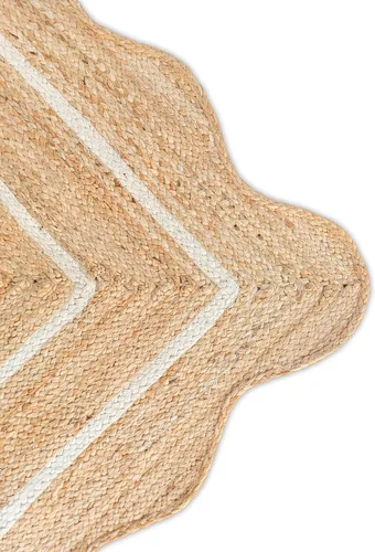 Miniatura 4 de Wave Corredor de Yute Festoneado - Natural, Yute Blanco Hueso Boho Festoneado para Entrada Estilo Casa de Campo (3'x5')