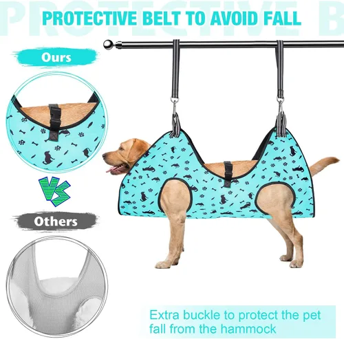 Miniatura 3 de ATESON Hamaca de aseo para perros – Arnés para mascotas para aseo, cabestrillo para perro para cortar uñas, soporte colgante para perros para cortar