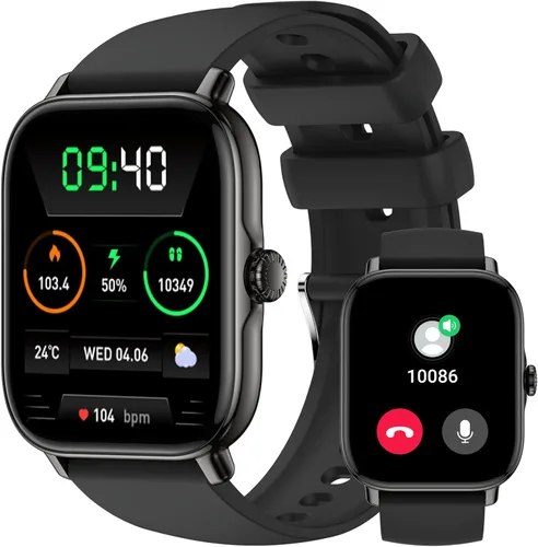 Miniatura 9 de Leeyalan Reloj inteligente para hombres y mujeres (respuesta/hacer llamadas/control de voz AI) 1.91 pulgadas para teléfonos Android, iPhone Samsung