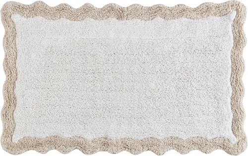Miniatura 32 de Alfombra de baño de felpilla de algodón de 17 x 24 pulgadas, color beige, tapete de baño de felpa suave, ultra absorbente, de secado rápido, lavable