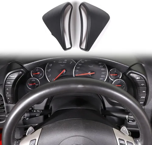 Miniatura 9 de Cubierta de botón de salpicadero Compatible con Chevy Corvette C6 2005-2013, marco de borde del velocímetro Cubierta de ribete de accesorios Rojo