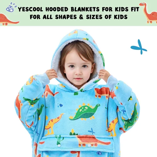 Miniatura 3 de yescool - Manta con capucha para niños, sudadera con manta de gran tamaño con sherpa, regalos para niñas adolescentes, jóvenes, niños, niñas