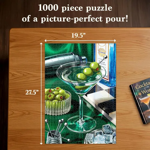 Miniatura 2 de Rompecabezas de 1000 piezas - El Martini Clásico, rompecabezas de cóctel para adultos con póster de tamaño completo, arte vibrante, diversión