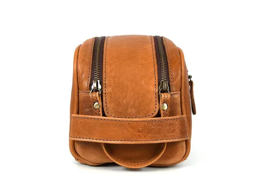 Miniatura 7 de Leather Toiletry Travel Pouch Leather Waterproof Dopp Kit By Aaron Leather Goods