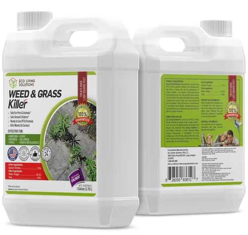 ECO Garden PRO - Eliminador de malas hierbas de vinagre orgánico | Seguro para niños y mascotas | Mata trébol, musgo, hierba verde y hiedra venenosa