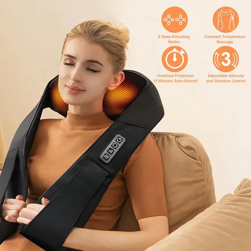 Miniatura 4 de Regalos de Elefante Blanco para Adultos, Masajeador de Cuello, Regalos de Navidad para Mujeres y Hombres - Masajeador Shiatsu de Espalda y Cuello