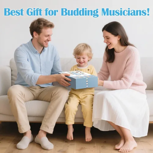 Miniatura 6 de Juego de batería para niños - Juguetes para niños de 2 y 3 años, regalos de cumpleaños para niños - Instrumentos musicales Montessori de madera