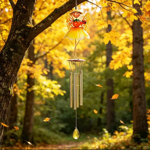 Miniatura 2 de Taman Campanilla de viento para exteriores – Campanillas de viento de hadas de flores para tubos de aluminio exteriores, regalo conmemorativo