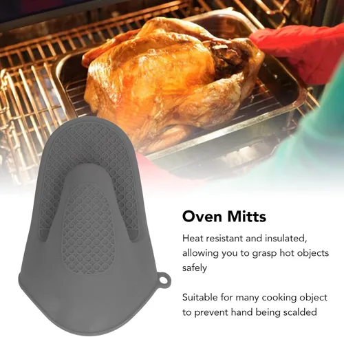 Miniatura 3 de Manoplas para horno, mini guantes de silicona para horno, 2 mini guantes de silicona resistentes al calor, manoplas de cocina para cocina (gris)