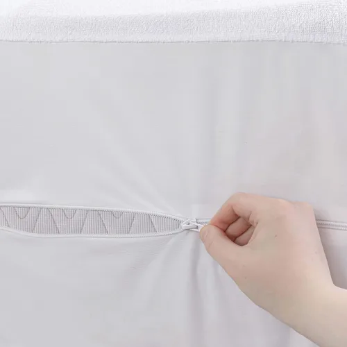 Miniatura 5 de Masirs Funda de colchón con cremallera - Impermeable, transpirable, silenciosa, lavable a máquina, suave parte superior de rizo para un cómodo sueño