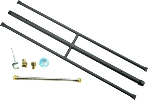 Quemador de Hoguera de Gas Rectangular y Chimenea de Gas Quemador H para Chimenea de Gas con 3 Tubos (71 cm) Patente Solicitada