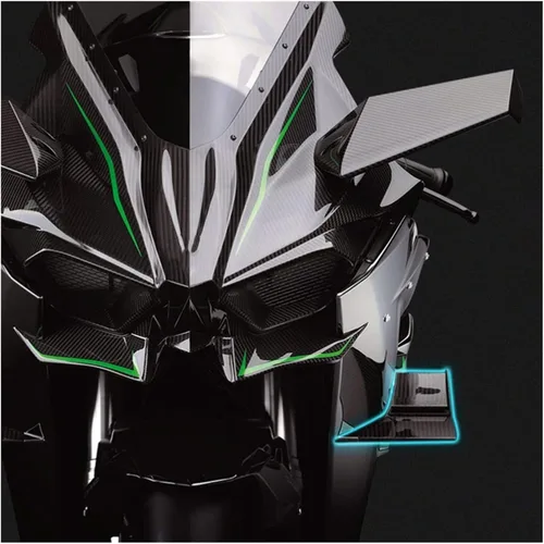 Miniatura 2 de LEOSP - Ala de viento fija de fibra de carbono ABS para motocicleta, compatible con Kawasaki, compatible con Ninja H2 H2R, ala de viento fija