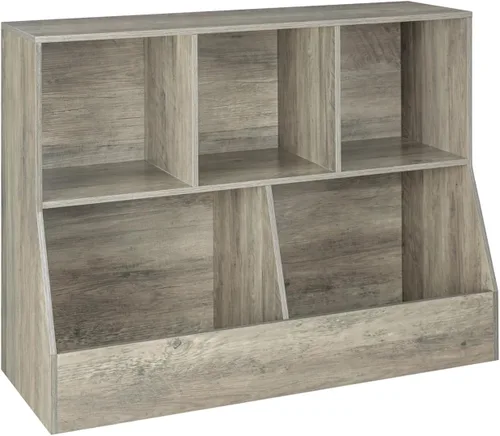 Miniatura 18 de DINZI LVJ Organizador de almacenamiento para juguetes, estantería para niños, gabinete de almacenamiento de juguetes de madera, estantería