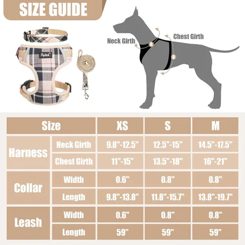 Miniatura 2 de PUPTECK Juego de arnés y correa para perro pequeño, arnés ajustable sin tirones para cachorro, chaleco de malla suave reflectante para mascotas