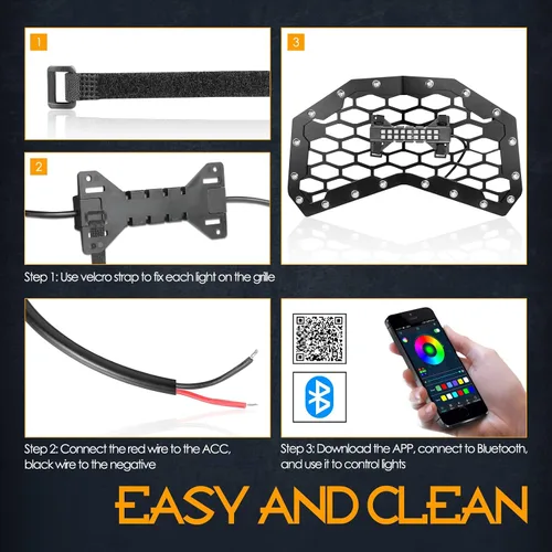 Miniatura 7 de Nirider - Kit de luces LED RGB para rejilla de raptor, luces estroboscópicas, luces subterráneas, luces de roca para camioneta Ford Raptor Tacoma
