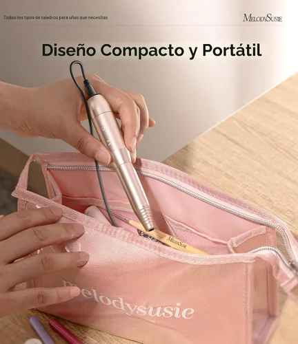 Miniatura 3 de MelodySusie - Kit de torno eléctrico PC120I negro con lima portátil para uñas de gel y acrílico, incluye fresas, bandas de limado, dorado