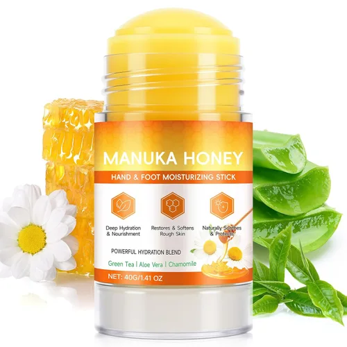 Manuka - Bálsamo para tratamiento de talón agrietado con miel, reparación de pies secos y agrietados para hidratación e hidratación intensa y