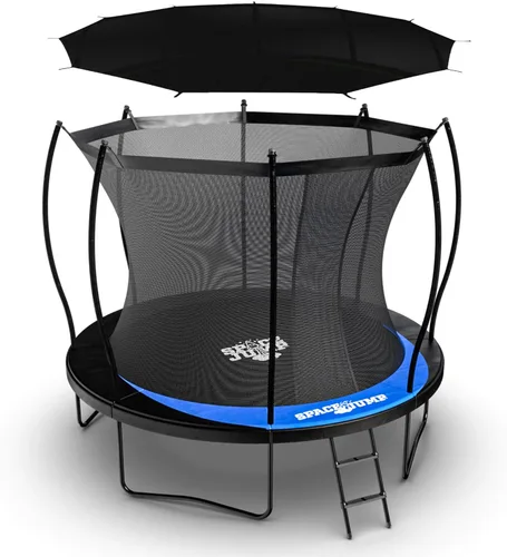 Miniatura 15 de SpaceJump Lunar Trampoline, Outdoor 8 FT, 10 FT, 12 FT, 14 FT, 16 FT Round Bouncer with Safety Net, Optional Accessories, Black