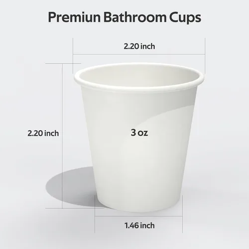 Miniatura 2 de Dealusy 200 tazas de café desechables de 3 onzas, tazas de enjuague bucal para baño, sin fugas, aptas para alimentos, mini taza de papel pequeña