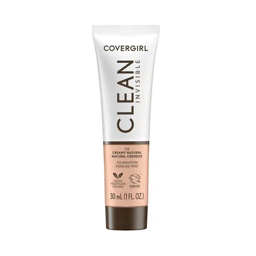 Miniatura 13 de COVERGIRL Maquillaje de base invisible limpio, acabado natural rocío y brillante, cobertura para construir, aspecto suave como la piel, vegano