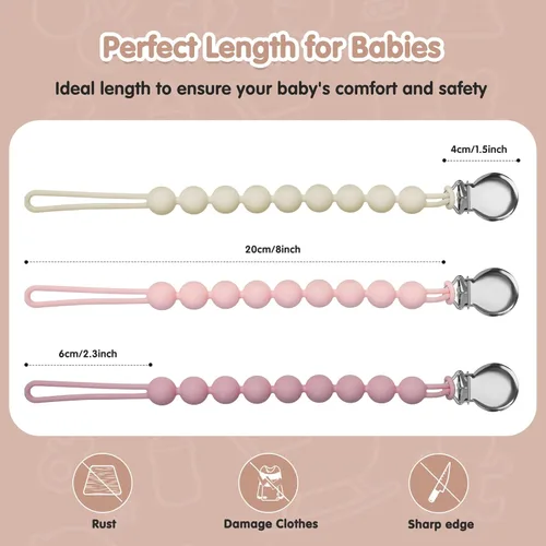 Miniatura 6 de Clips para chupetes para bebé, niña, niño, soporte de silicona para chupetes MAM, artículos esenciales para baby recién nacido, regalo de cumpleaños