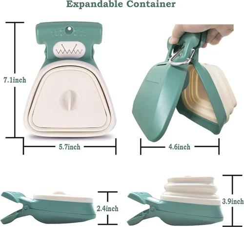 Miniatura 2 de Recogedor de excrementos, portátil y de mano para pasear perros grandes y pequeños fuera del patio o viajar al aire libre, cuchara para excrementos