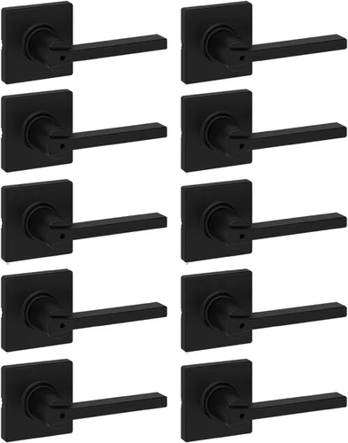 Miniatura 37 de Kwikset Casey - Manija de puerta de paso interior, palanca para puertas de armario y pasillo, manija reversible sin bloqueo, negro mate