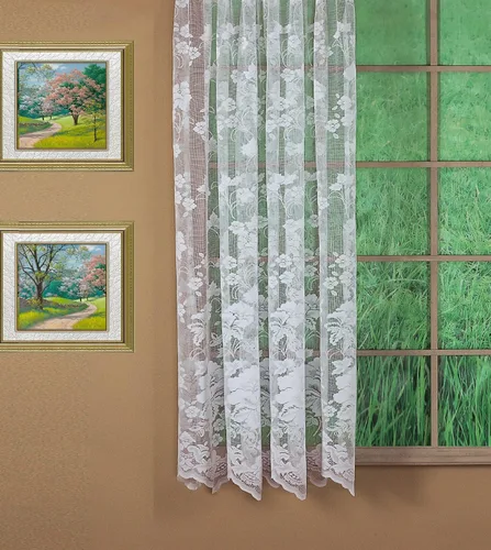 Miniatura 8 de Today's Curtain Cenefa de cortina de encaje floral con diseño de enredadera, 18", Marfil, 60 ancho x 18 largo