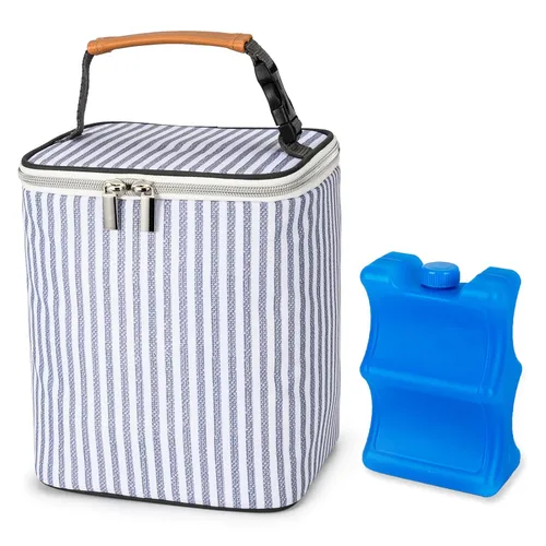 Miniatura 12 de Bolsa enfriadora de leche materna con paquete de hielo, se ajusta a 4 biberones de hasta 5 onzas, bolsa enfriadora de biberones ideal para madres