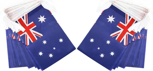 Miniatura 4 de ZXvZYT Cadena de bandera australiana de Australia, pequeñas banderas de banderín de Australia, para gran apertura, eventos deportivos nacionales