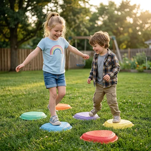 makarci Escalones para niños, 6 piezas de juguetes sensoriales para niños, coordinación y habilidades motoras, juego de equilibrio para interiores y