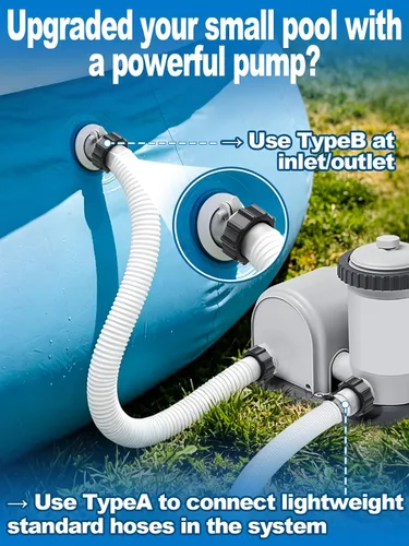 Miniatura 4 de PAMASE Adaptador de manguera de piscina A - Conector de conversión para mangueras de 1.5 y 1.25 pulgadas con juntas de abrazadera, piezas