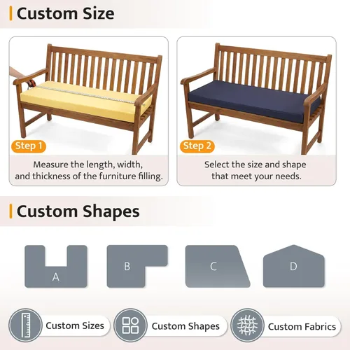 Miniatura 6 de mudilun Fundas de cojín personalizadas para exteriores, funda de cojín impermeable para muebles de exterior, tamaño personalizado/telas