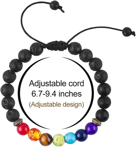 Miniatura 4 de M MOOHAM - Pulseras de piedra natural para hombre, ojo de tigre de 516 de pulgada, ágata mate, piedra de lava, regalos para niños y adolescentes