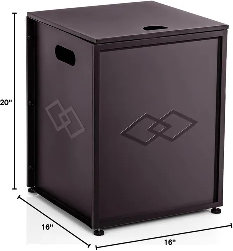 Miniatura 7 de Cubierta de tanque de propano para mesa escondida de 16 pulgadas, almacenamiento al aire libre para fogatas de gas, se adapta a tanque de 20 libras