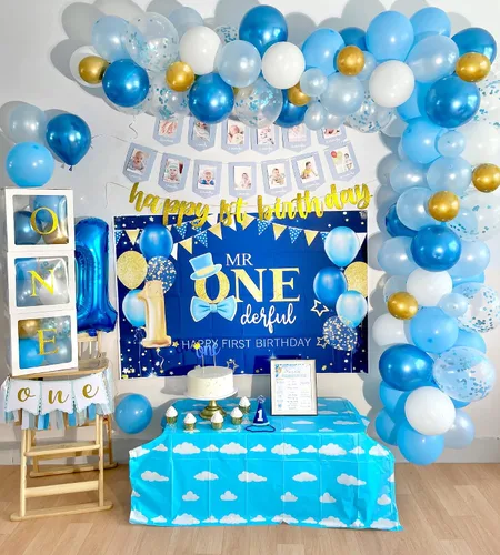 Miniatura 6 de Decoraciones de Primer Cumpleaños para Niño, Decoraciones de Primer Cumpleaños para Niño, Suministros de Fiesta de Primer Cumpleaños para Bebé