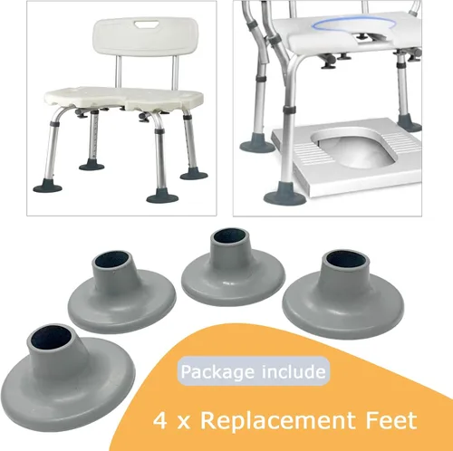 Miniatura 4 de Pies de repuesto de seguridad para silla de inodoro, pies de ventosa de 1-1/8 pulgadas para taburete de ducha, silla de ducha y banco