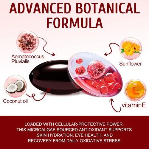 Miniatura 4 de Daiasns Astaxantina 12 mg, suplementos antioxidantes de astaxantina que apoyan la salud de los ojos, las articulaciones, la circulación interna