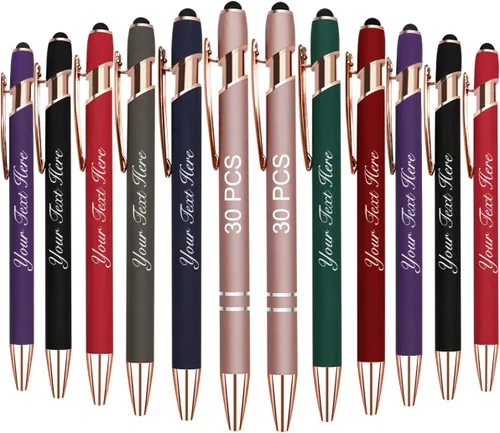 Miniatura 22 de 10 bolígrafos personalizados con nombre y texto para mujeres y hombres, bolígrafos personalizados con grabado gratis, regalos para negocios