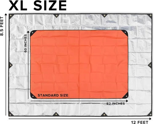Miniatura 6 de Arcturus XL - Lona de supervivencia – Lona térmica reflectante aislada para campamento, 8.5 x 12 pies (naranja)