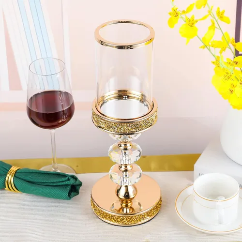 Miniatura 7 de Portavelas de pilar, candelabros de cristal para bodas, fiestas, eventos, Navidad, decoración del hogar, centros de mesa CH028D (L)
