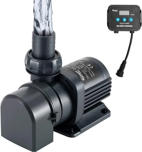 Hygger Bomba de agua sumergible silenciosa de 1350 GPH y externa de 24 V, con controlador (configuración del 30% al 100%), potente bomba de retorno