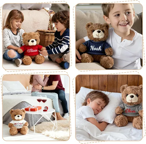Miniatura 5 de Oso de peluche personalizado con nombre personalizado, relleno perfecto para canasta de Pascua, regalos únicos para el día de San Valentín