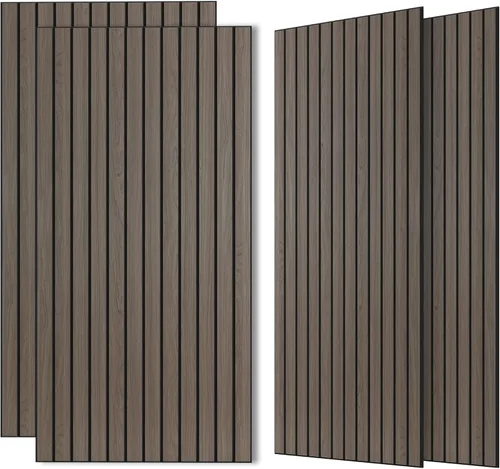 Miniatura 29 de Paneles de sonido de chapa de madera, paquete de 10 paneles de pared de 47.2 x 23.6 pulgadas, paneles acústicos decorativos para paredes