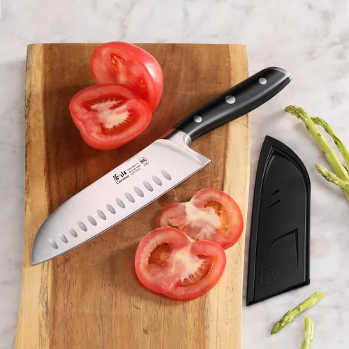 Miniatura 6 de Cangshan ALPS Series 502742 Cuchillo Santoku de acero alemán forjado de 7 pulgadas con funda, color negro